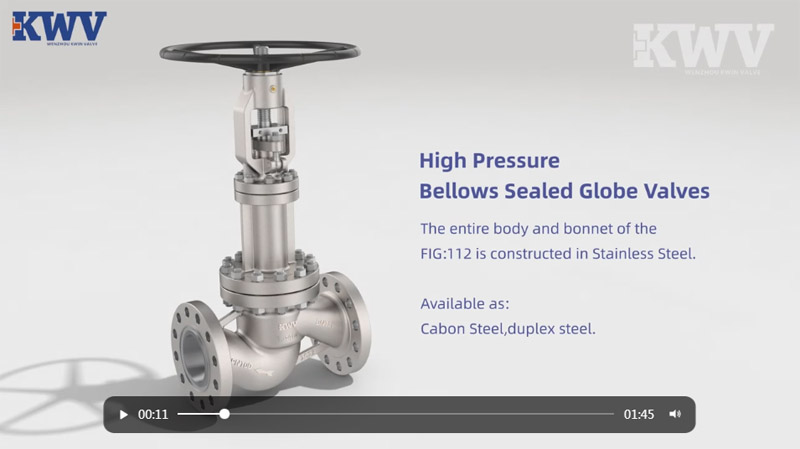 high pressure bellows sealed globe valves
